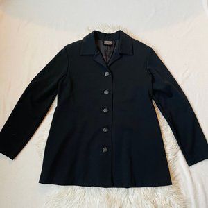 Olian Womens Maternity Black Long‎ Sleeve Button Down Suit Coat Blazer Medium